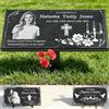 longnili Lapide commemorativa in Granito Nero Foto, Robusta lapide da Giardino per Cani e Gatti.