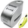 KRASER KR14S Bloccadisco Moto con Allarme 120dB, Omologato SRA, Doppia Fermatura ø14mm, Alta Sicurezza Antistrappo, Impermeabile, Filo Promemoria, Lucchetto Antifurto Moto Blocca Disco