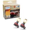 Philips Ultinon Classic lampadina LED per fari auto (H11), luce bianca calda 3.500K, luce colorata alogena, 80% di luminosità in più, lampadina LED facile da montare, set da 2