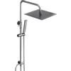 Görbach Colonna Doccia Acciaio Inox senza Miscelatore, Set Doccia a Pioggia con Asta Doccia Saliscendi Regolabili, Soffione 30x30cm, Grigio pistola