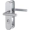 HOPPE 3661980 - Maniglia di sicurezza Amsterdam su piastra lunga PZ72, spessore porta 42-47 mm, con protezione nucleare, in acciaio inox opaco