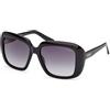 GUESS Occhiali da sole GU00288 da donna, colore nero lucido, montatura in plastica iniettata, montatura completa, lenti UV400, protezione solare