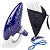 Czemo Zelda Ocarina Ceramica Contralto Tono C 12 Fori da Legenda di Zelda Ocarina di Tempo Triforza Link Cosplay Replica, Libro di Testo