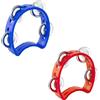 MaoNativey Half Moon Tambourine, 2 Pezzi Plastica Mini Mezza Luna Adulti Tamburello Jingle Bell Giocattoli Strumenti Musicali per Hand Held Percussion