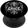 Saved by Grace Christian Gothic Heavy Me NON MORTO MA SALVATO Gesù Grazia Death Metal Efesini 2:8-9 PopSockets PopGrip Adesivo
