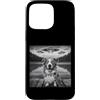 Australian Shepherd Puppy Lover PS Custodia per iPhone 15 Pro Max Divertente Australian Shepherd Selfie UFO Astronave Aliena