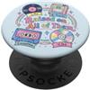 Vintage LP Cassette CD Eight Track Music Creato su tutti loro vintage retrò cassette CD Music Lover PopSockets PopGrip Adesivo