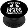 Marching Band Merch for Trombone Players Questo ragazzo suona il trombone con due pollici PopSockets PopGrip Adesivo