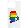 Rhode Island Map USA State Rainbow Pride Custodia per iPhone 15 Pro Max Rhode Island Mappa USA Stato Arcobaleno Flag Orgoglio