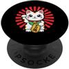 Japanese Lucky Cat Maneki Neko Kawaii Fo Maneki Neko Giappone simbolo portafortuna gatto portafortuna PopSockets PopGrip Adesivo