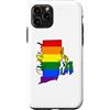 Rhode Island Map USA State Rainbow Pride Custodia per iPhone 11 Pro Rhode Island Mappa USA Stato Arcobaleno Flag Orgoglio