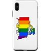 Rhode Island Map USA State Rainbow Pride Custodia per iPhone XS Max Rhode Island Mappa USA Stato Arcobaleno Flag Orgoglio