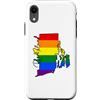Rhode Island Map USA State Rainbow Pride Custodia per iPhone XR Rhode Island Mappa USA Stato Arcobaleno Flag Orgoglio