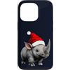 Christmas Animals Custodia per iPhone 13 Pro Natale rinoceronte