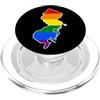 New Jersey Map USA State Rainbow Pride F New Jersey Mappa USA Stato New Jersey Arcobaleno Orgoglio PopSockets PopGrip per MagSafe
