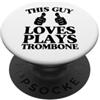Marching Band Merch for Trombone Players Questo ragazzo suona il trombone con due pollici PopSockets PopGrip Adesivo