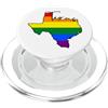 Texas Map USA State Rainbow Pride Flag Texas Mappa USA Stato Texas Arcobaleno Flag Orgoglio PopSockets PopGrip per MagSafe