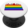 North Dakota Map USA State Rainbow Pride North Dakota Mappa USA Stato Arcobaleno Flag Orgoglio PopSockets PopGrip Adesivo