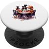 Spooky Skeleton Card Game Spettrale Scheletri Poker Night Halloween PopSockets PopGrip Adesivo