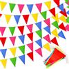 Annhao 50 Metri 120 Bandierine Triangolari Colorate Feste festone Striscione Bandiere Ghirlanda Decorazioni per Festa Compleanno Matrimonio Natale Giardino Esterno Decorazioni