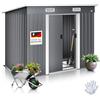 KESSER - Casetta per attrezzi L in metallo, 4 m³ con fondazione | 194 x 112 x 181 cm | 2 porte scorrevoli e fondazione | capanno attrezzi | Armadio da giardino | tetto spiovente capannone giardino