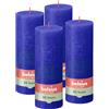 Bolsius - Candela rustica - blu - 19 cm - 4 pezzi - candele decorative - senza olio di palma - con cera vegetale naturale