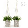Cozary Portacoltura Appeso in Macramè 2 Pcs, Corda per Piante da Appendere, con 2 Ganci a forma di S, Decorazioni Appese per Piante da Interno Esterno Balcone Giardino Finestre