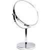 HIMRY Doppia Faccia Specchi 8 Pollici da Tavolo, Ingranditori 7X Con Piedistallo, 20 cm Cosmetico Specchio da Bagno per Trucco e Rasatura, Argento, Cromato, KXD3108-7x