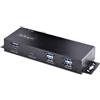StarTech.com Hub USB a 7 porte industriale da 10 Gbps con alimentatore, in metallo, montabile, 5 porte USB-A e 2 porte USB-C
