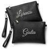 Generico Pochette Personalizzata con Nome Ricamato Uomo Donna - Beauty Case in Ecopelle con Ricamo Personalizzato, Font e Colore del Ricamo a Scelta - Idea Regalo per Lei e per Lui (2)