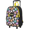 mybagstory Zaino con ruote Pokemon 32 cm | Zaino Trolley per bambini Pikachu Nero e Giallo | Borsa scuola materna e tempo libero | poliestere resistente