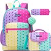 HTgroce Zaino Prima Elementare Bambina Set - Zainetto Scuola Primaria Leggero- Regalo di Compleanno per Bambine 6 anni