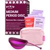 Pixie Cup Pixie disco mestruale per l'igiene femminile - n.1 come migliore alternativa ai tamponi - silicone medicale 100% - si rimuove come un tampone - fino a 12 ore - capacità di 5 tamponi (Plum, Medium)