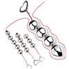 SAHOOSAFETY Perle anali in metallo con pallina e anello di trazione perle anali catena anale masturbazione vaginale punto G plug anale giocattolo sessuale for uomini donne coppie(3 Kugel)