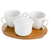 Servizio da Caffè 4 Pezzi Brandani in Porcellana Bianca e Bamboo