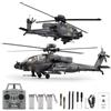 SpedUpX RC ERA C170 AH-64D Apache RC Elicottero 1/48 2.4GHz 6CH Modello Flybarless con Optical Flow TOF, Mantenimento dell'Altitudine, Motore Brushless (Grigio Scuro/3 Batterie)