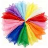 BUCOMTU 36 Pezzi Foulard Giocoleria 60x60cm Mussola Colorata per Bambini, Sciarpe di Giocoleria Sciarpe Danza per Danza, Asilo e spettacoli da Circo