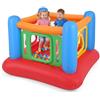 COSTWAY Castello Gonfiabile per Bambini 3+ Anni, Trampolino Elastico per Interno e Esterno, Box con Giochi Tunnel, Tappeto Salta 160 x 160 x 125 cm, Gonfiaggio Facile, per Compleanno e Feste (Blu)