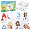 VBACALA Schede Plastilina Lettere e Numeri 36 Pezzi, Schede Didattiche per Bambini 2+ Anni con Pennarello Cancellabile, Giochi Creativi con Pasta Modellabile (Non Inclusa), Montessori