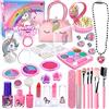 ENCOUN 32Pezzi Trucchi Bambina Set, Set Trucco Lavabile per Bambini, Valigetta Trucchi Bambina, Set da Trucco per Bambine Regali di Compleanno di Natale per Ragazze 4 5 6 7 8 9