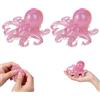 Generic 2 Pezzi Giocattolo Antistress Polpo in Gomma TPR Morbida, Squishy Trasparente con Glitter e Perle, Gioco Sensoriale Rilassante per Bambini e Adulti, Idea Regalo Divertente