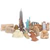 Phefop Giocattoli Dell'Antico Egitto, 17 Pezzi Mini Intorno Al Mondo Città Miniature Edifici Kit Modello Piramide Egizia con Trame Chiare e Forme Realistiche, per Bambini Regalo di