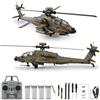 SpedUpX RC ERA C170 AH-64D Apache RC Elicottero 1/48 2.4GHz 6CH Modello Flybarless con Optical Flow TOF, Mantenimento dell'Altitudine, Motore Brushless (Esercito Verde/4 Batterie)