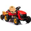 LEAN TOYS Kinder Elektroauto Trattore con Rimorchio RC Telecomando Ruote EVA