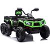 LEAN TOYS Kinder Quad Elettrico Con Rimorchio Miniquad 24V 4x4 EVA Bluetooth