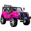 LEAN TOYS Jeep Rosa Auto Elettrica Per Bambini 4x45W Ruote EVA Ecopelle LED Telecomando