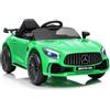 LEAN TOYS Auto Elettrica per Bambini Mercedes Gt R 2x45W Eva Ruote LED RC USB MP3 Verde