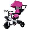LEAN TOYS Kinder Dreirad Fahrrad Buggy Con Schiebestange UV Dach Rosa 6-60M