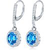 MICSAVI Orecchini Pendenti Zircon da Donna in Argento 925, Pietre Taglio rotondi/a forma di cuore/a forma di fiore/ovali/a goccia/quadrati, Gioielli per Moglie Mamma Fidanzata