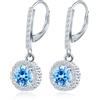 MICSAVI Orecchini Pendenti Zircon da Donna in Argento 925, Pietre Taglio rotondi/a forma di cuore/a forma di fiore/ovali/a goccia/quadrati, Gioielli per Moglie Mamma Fidanzata